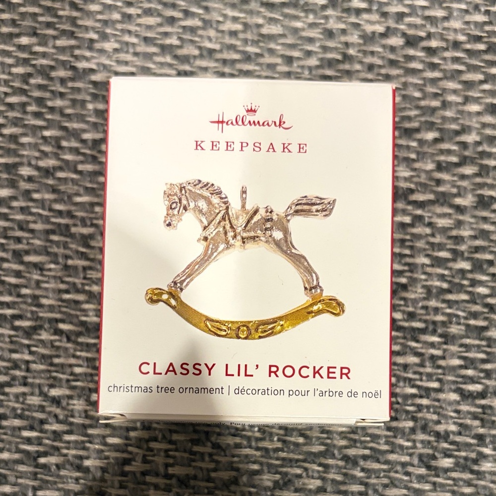 Hallmark Keepsake Gold and Silver Classy Lil' Rocker Ornament